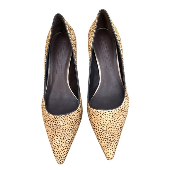 Antonio Melani Calf Hair Point Toe Cheetah Print Heels Size 8.5 - Picture 5 of 10